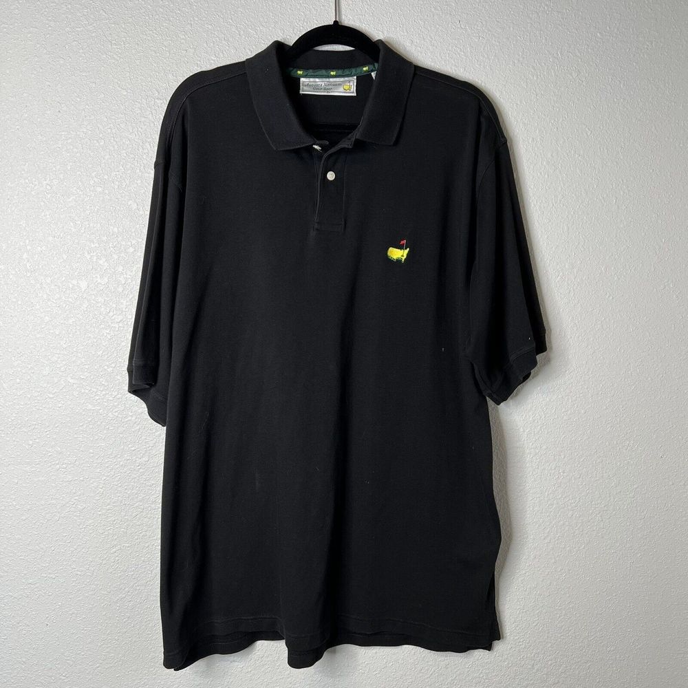 The Masters Augusta National Golf Shop Polo Mens XL Slazenger 100% Cotton Black